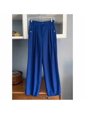 Crisca Vintage 80s 90s by Escada Wool Blend Pleated Pants Straight Leg High Rise